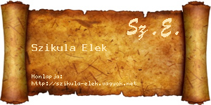 Szikula Elek névjegykártya